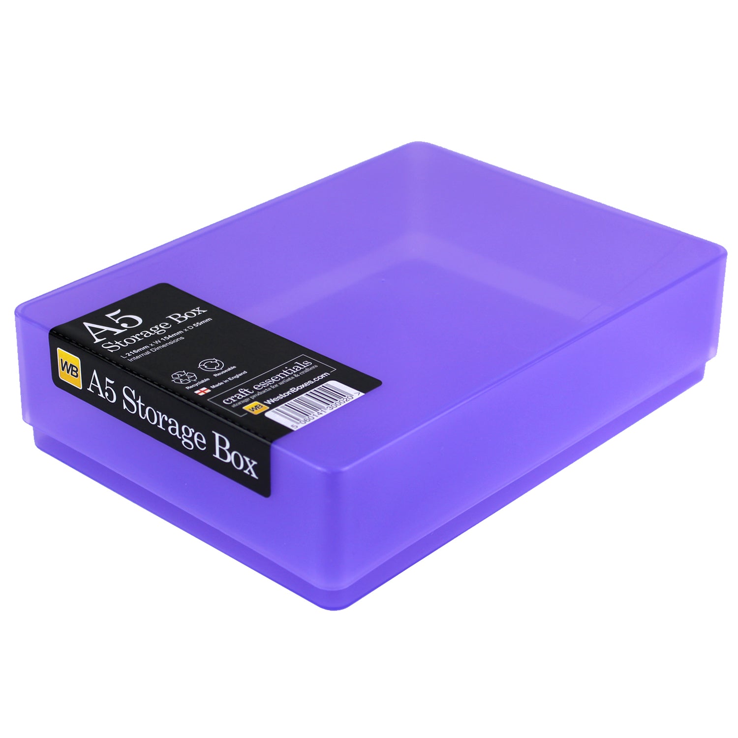 Slim A5 Storage BoxWhite / Opaque / TOUGH / 5 Boxes